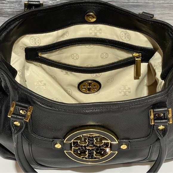 Tory Burch Large Amanda Shoulder Crossbody Handbag Black Leather Gold Hardware - Picture 9 of 16